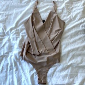 soft silky bodysuit in mauve color